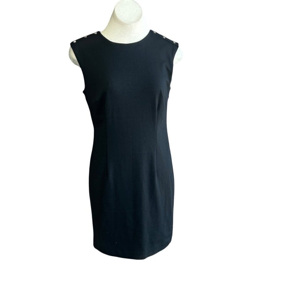 MICHAEL Michael Kors Black Sleeveless Sheath Dress Size 6 Stud Detail